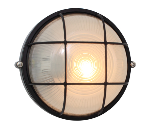 b53b Round Small Grid B/Head 180Mm Black 1X60W - Image 1