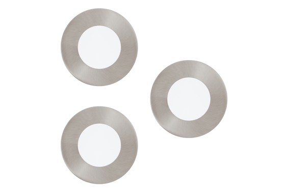 d150sc Fueva-C Led D/Light 3Lt Set Round 85Mm S/Chrome - Image 1